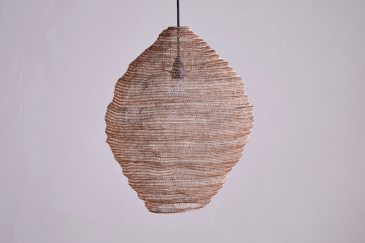 Mukuni Wire Lampshade - Brass - Large-Trade nkuku