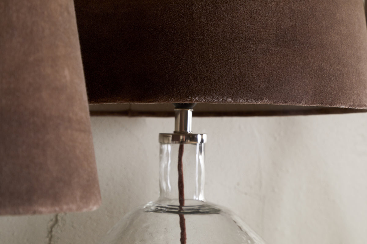 Mendai Velvet & Linen Lampshade - Mocha