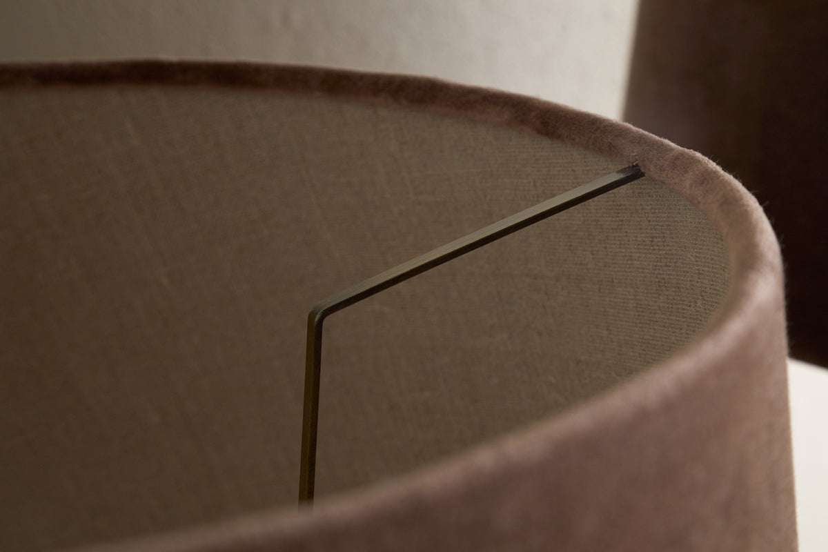 Mendai Velvet & Linen Lampshade - Mocha