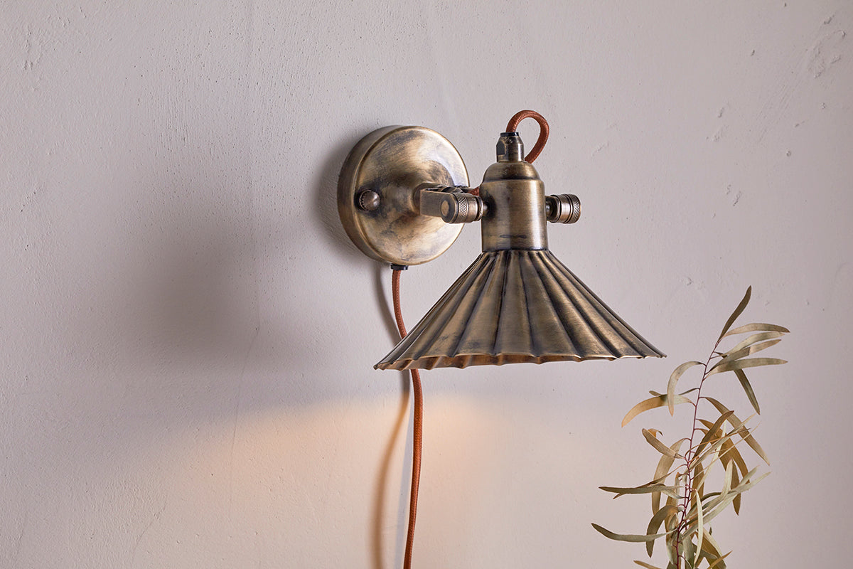 Moti Wall Lamp - Antique Brass-Trade nkuku