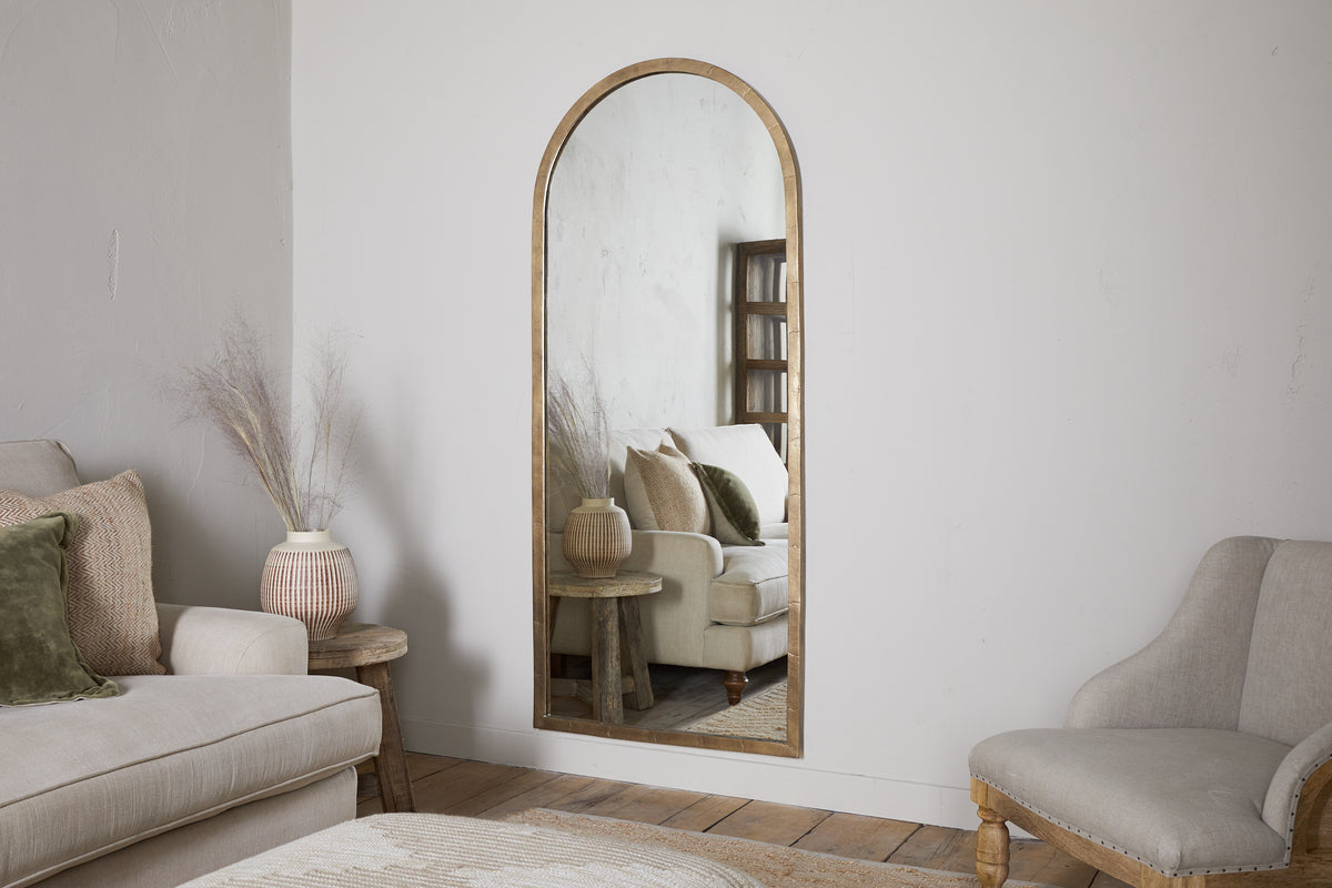 Murwara Full Length Mirror - Antique Brass