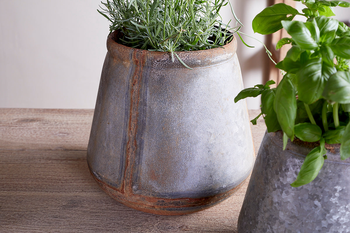 Mamba Outdoor Planter - Aged Zinc-Trade nkuku