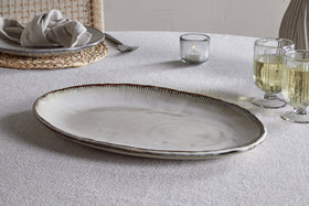 Malia Large Oval Platter - Cream