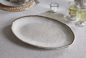 Malia Large Oval Platter - Cream