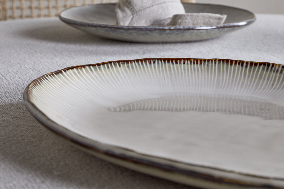 Malia Large Oval Platter - Cream