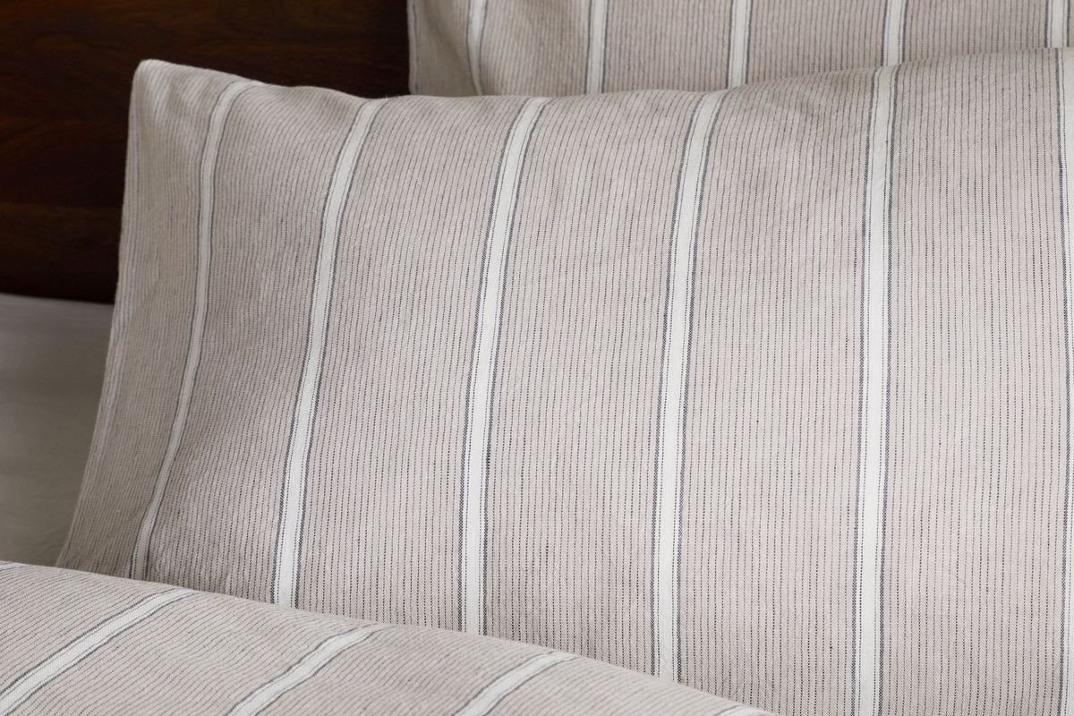 Mora Hemp & Cotton Housewife Pillowcases - Stone Grey