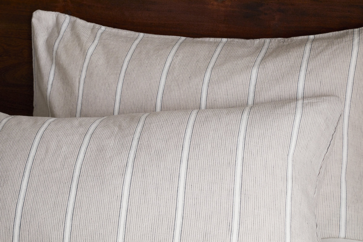 Mora Hemp & Cotton Housewife Pillowcases - Stone Grey