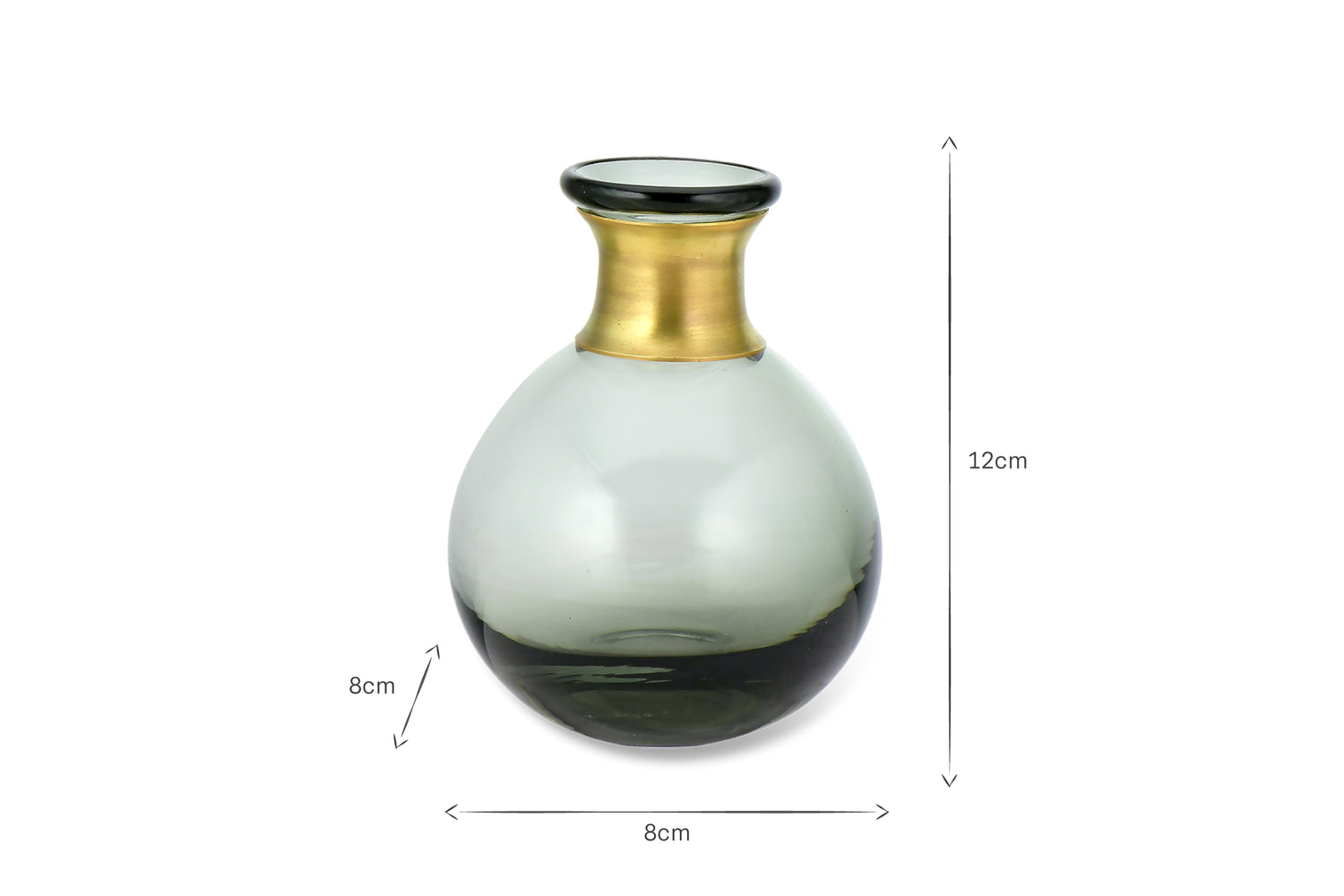 Miza Mini Glass Vases - Smoke