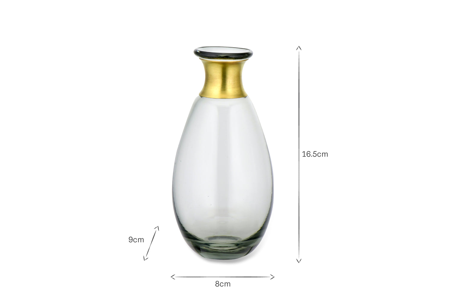 Miza Mini Glass Vases - Smoke