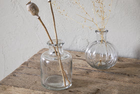 Mayumi Recycled Glass Bud Vases - Clear (Set of 3)