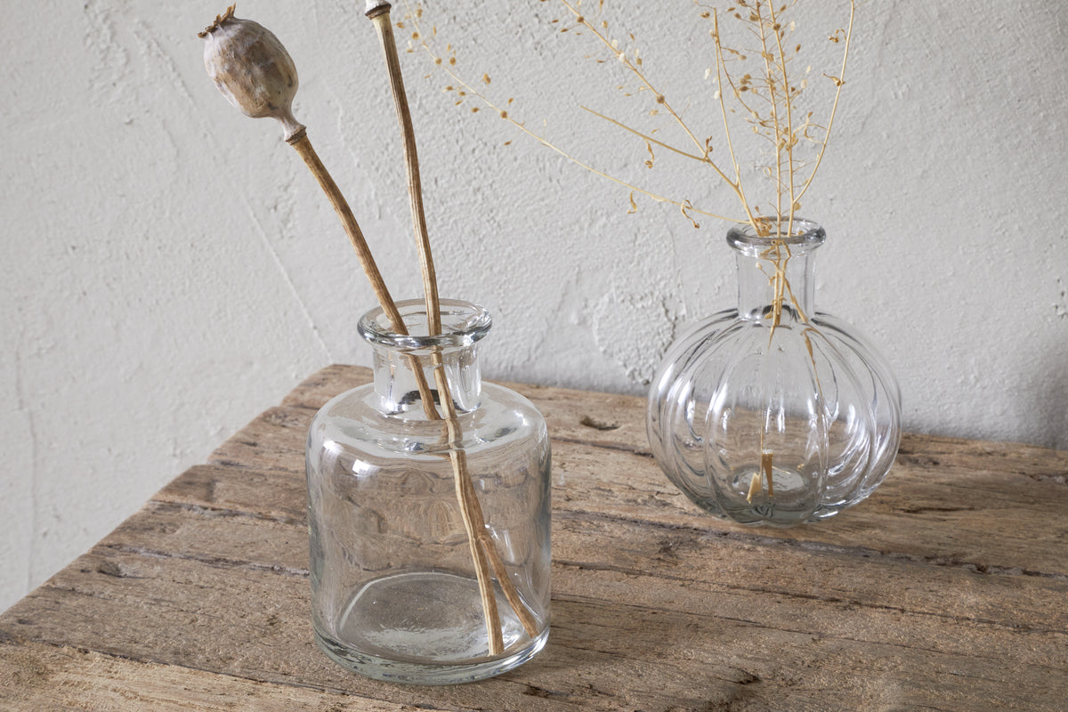 Mayumi Recycled Glass Bud Vases - Clear (Set of 3)