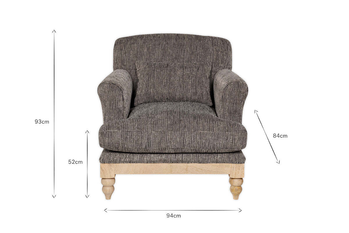 Maganda Cotton Armchair - Charcoal