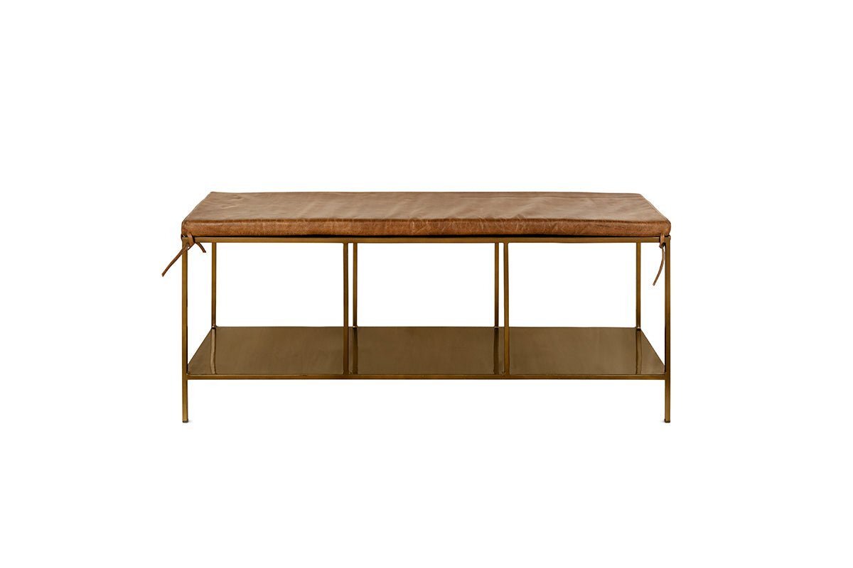 Mahi Iron & Leather Bench