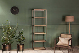 Marjori Mango Wood And Iron Standing Shelves - Narrow