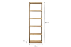Marjori Mango Wood And Iron Standing Shelves - Narrow