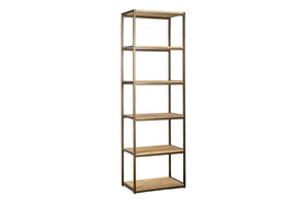 Marjori Mango Wood And Iron Standing Shelves - Narrow