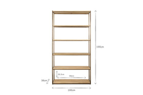 Marjori Mango Wood And Iron Standing Shelves - Wide