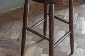 Mengwi Mango Wood Round Bar Stool - Dark Brown