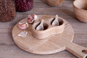 Milaku Mango Wood Salt & Pepper Server - Natural