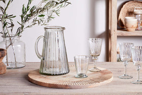 Minati Ribbed Glass Jug - Clear