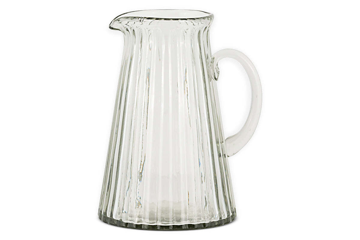 Minati Ribbed Glass Jug - Clear