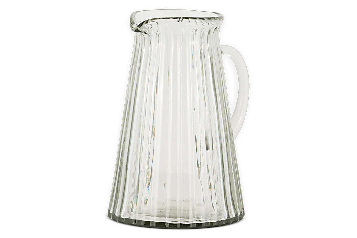 Minati Ribbed Glass Jug - Clear