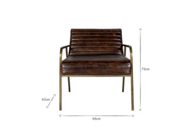 Mirai Ribbed Leather Armchair