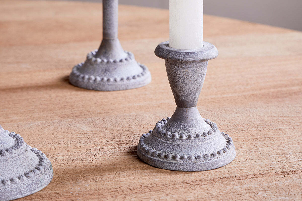Moremi Candle Holders - Aged Zinc - (Set of 3)