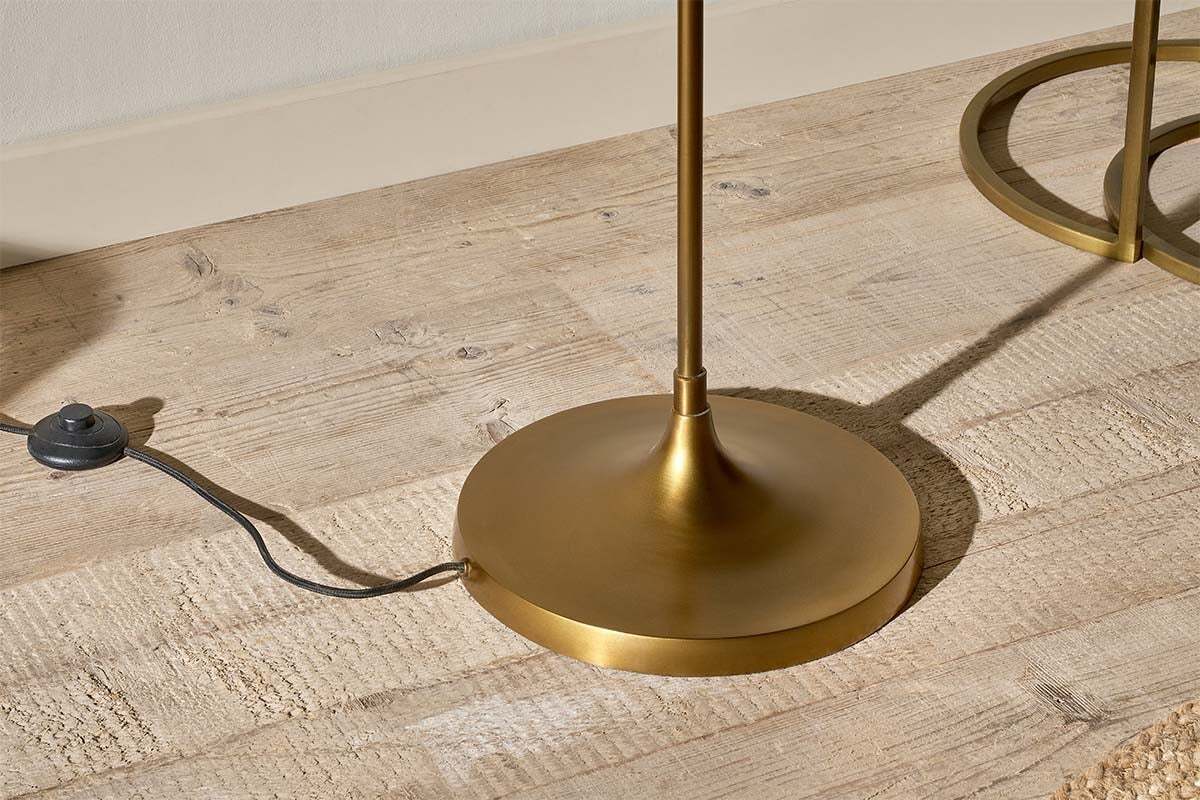 Mulia Recycled Glass Floor Lamp - Antique Brass