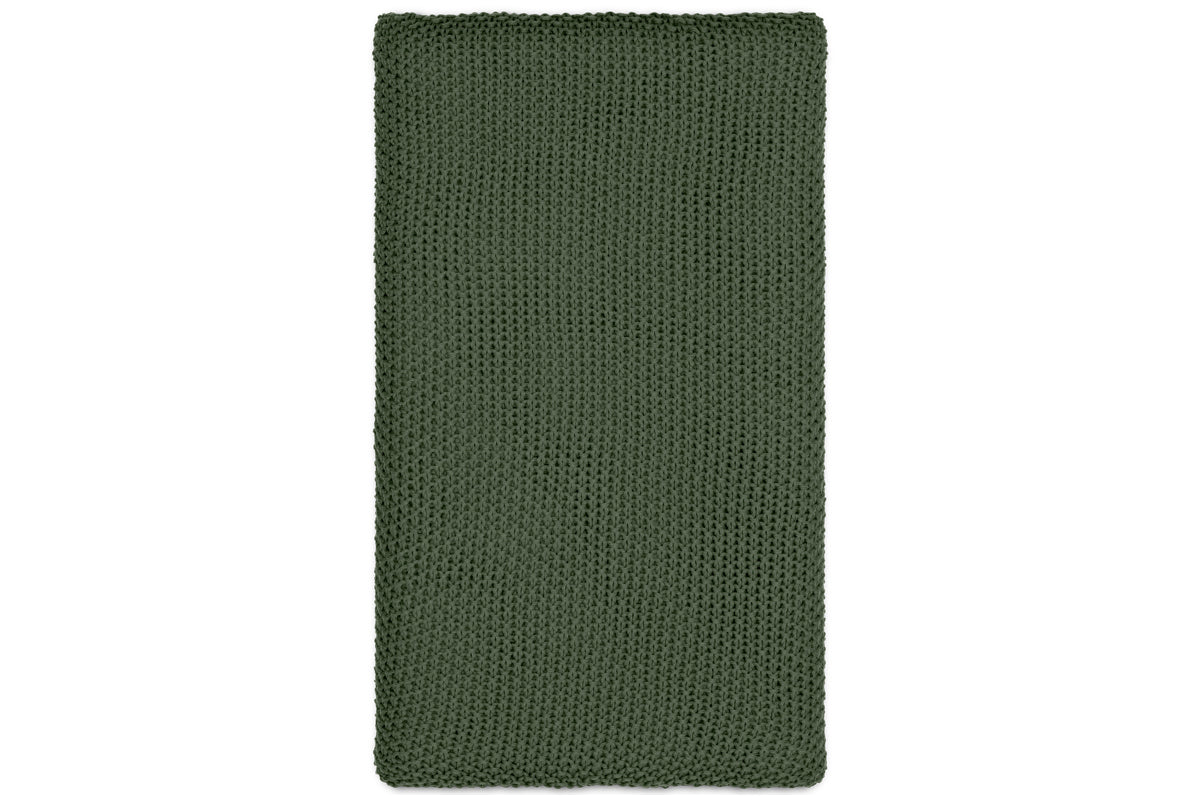 Nahan Moss Stitch Cotton Throw - Forest Green