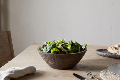 Nyati Wooden Serving Bowl - Dark Brown - Small