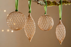 Nirav Wire Baubles - Brass (Set of 4)