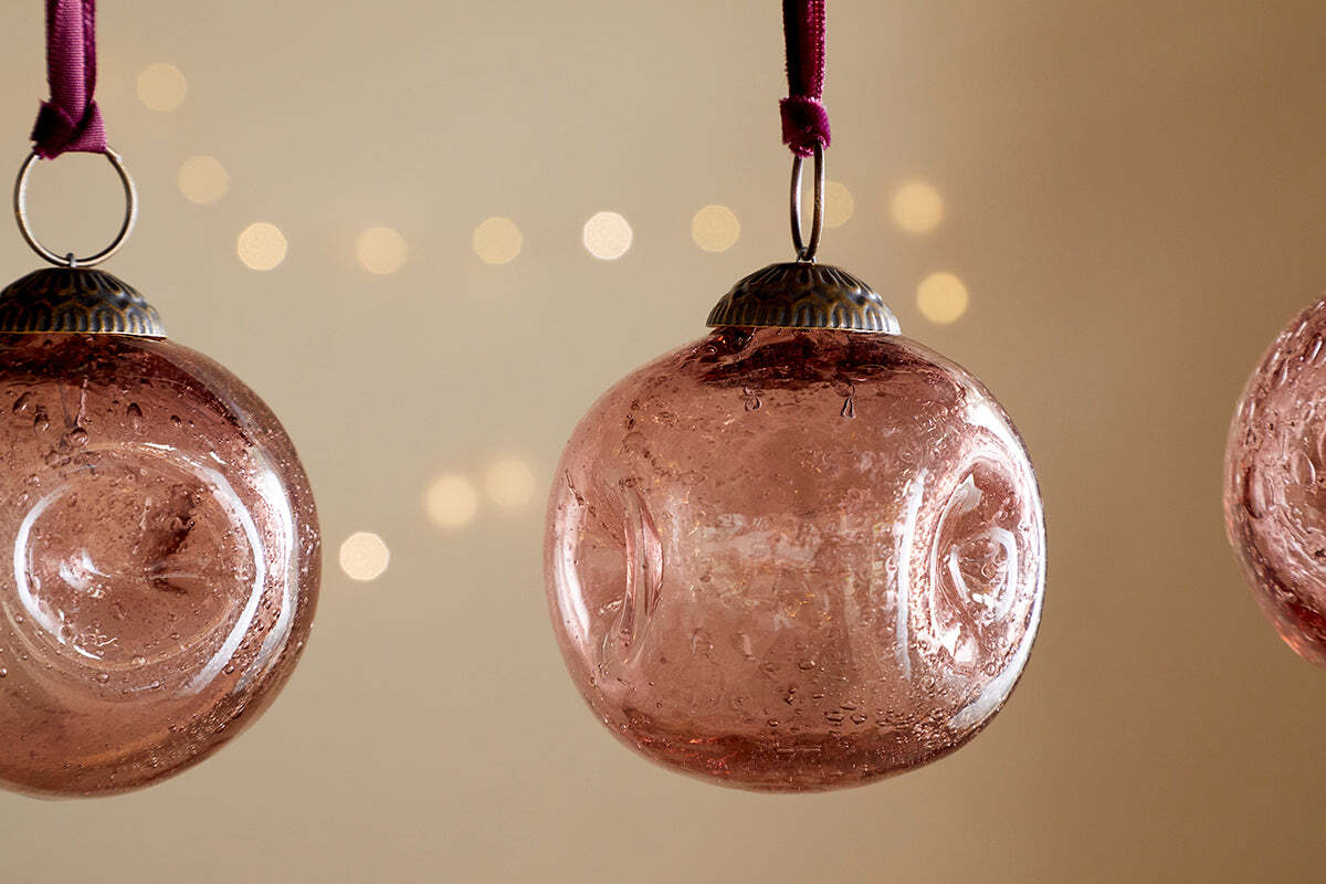 Nishan Pinched Baubles - Copper (Set of 4)