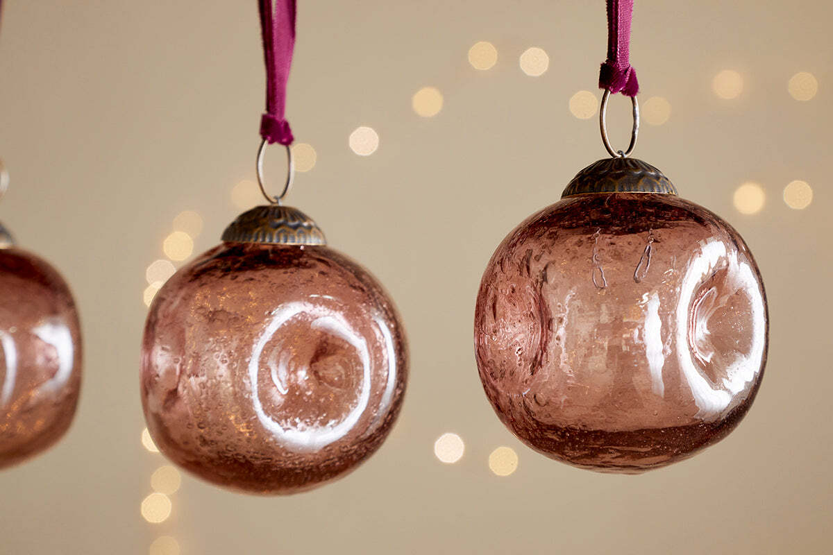 Nishan Pinched Baubles - Copper (Set of 4)