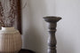Nayati Rustic Wood Pillar Candle Stick - Dark Stain