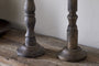 Nayati Rustic Wood Pillar Candle Stick - Dark Stain