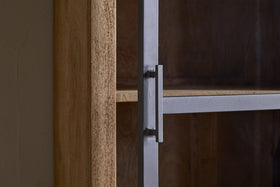 Nirvi Mango Wood & Iron Tall Cabinet - Black
