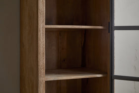 Nirvi Mango Wood & Iron Tall Cabinet - Black