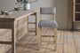 Nadeeka Linen Upholstered Counter Chair - Soft Grey