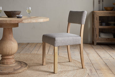 Nadeeka Linen Upholstered Dining Chair - Soft Grey