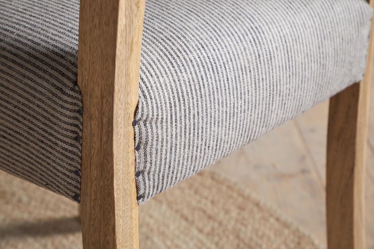 Nadeeka Linen Upholstered Dining Chair - Soft Grey