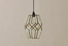 Nazat Panelled Glass Easy Fit Lampshade - Clear & Antique Brass