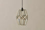 Nazat Panelled Glass Easy Fit Lampshade - Clear & Antique Brass