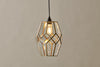 Nazat Panelled Glass Easy Fit Lampshade - Clear & Antique Brass