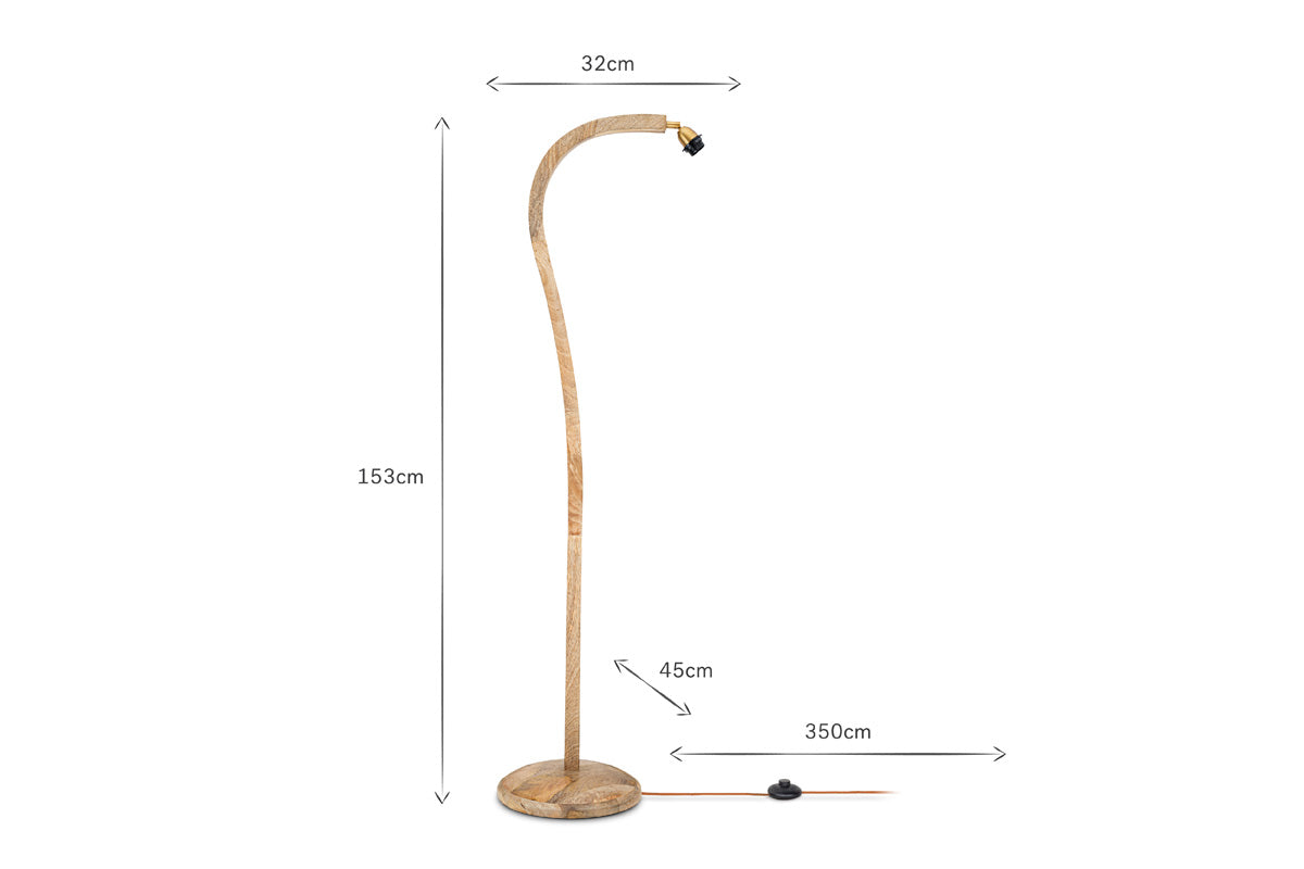 Namira Mango Wood Floor Lamp - Natural-Trade nkuku