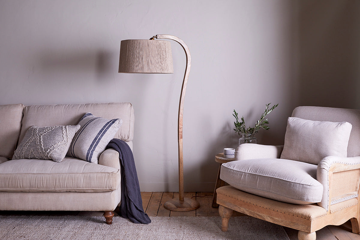 Namira Mango Wood Floor Lamp - Natural-Trade nkuku