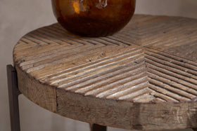 Chakala Reclaimed Wood Side Table - Reclaimed Wood & Iron
