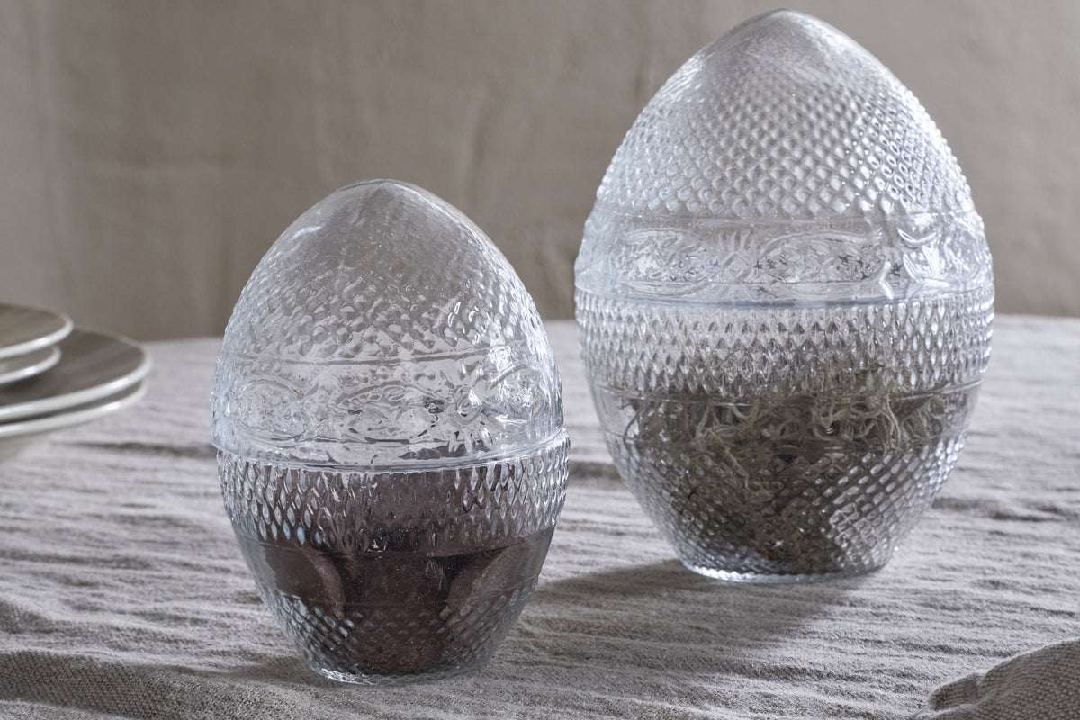Essan Recycled Glass Opening Egg - Clear