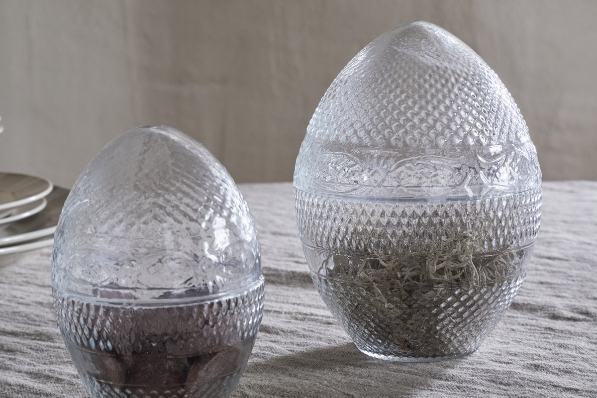 Essan Recycled Glass Opening Egg - Clear