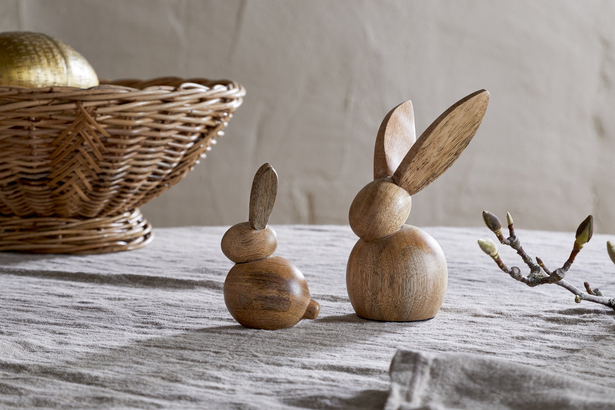 Khara Mango Wood Rabbit Standing Decoration - Natural